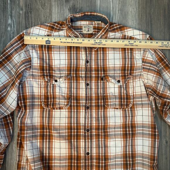 Set of‎ 2 Red Head Long Sleeve Plaid Button Down Shirts Mens 2XL Red Brown - Picture 12 of 16